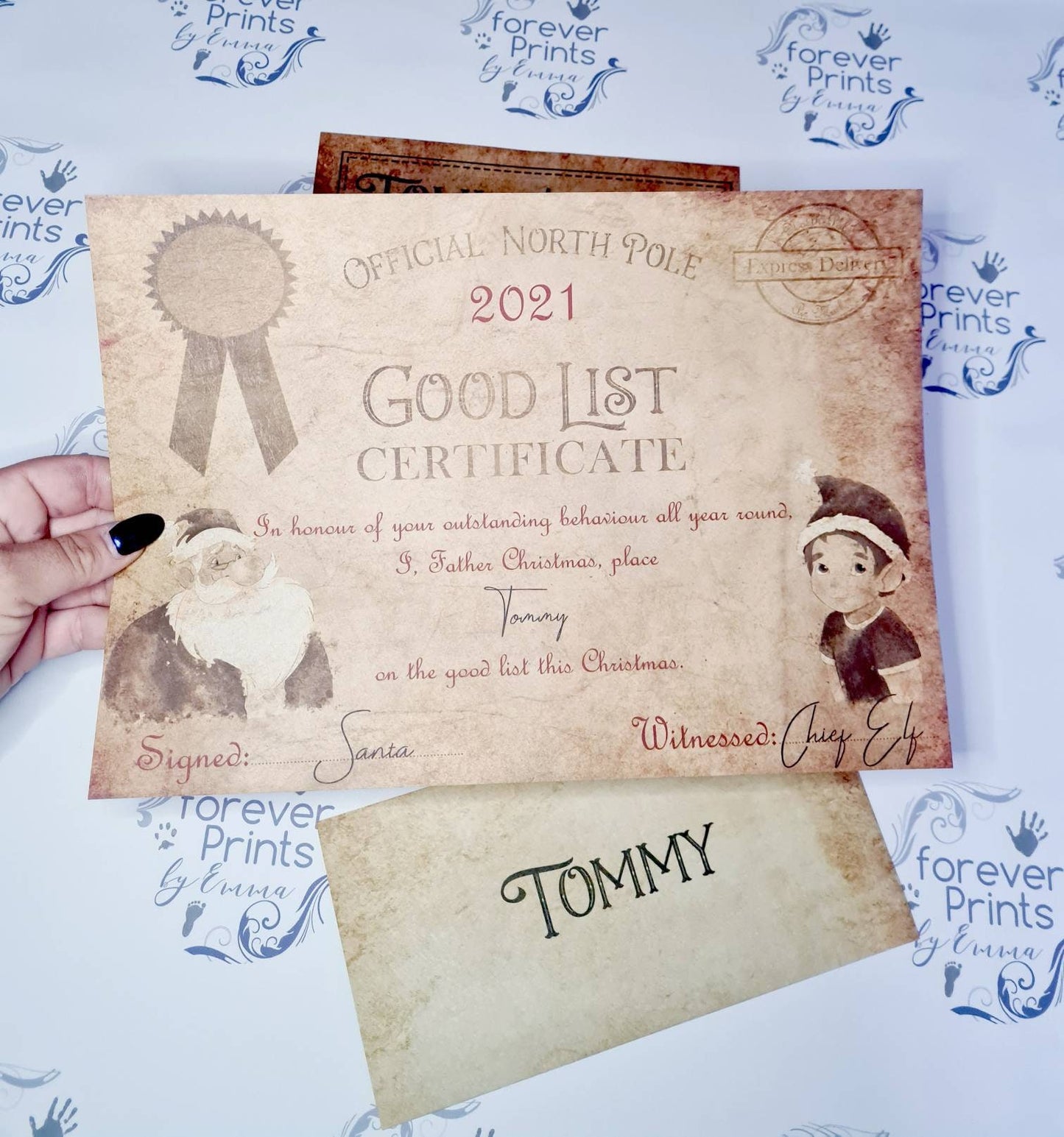 Personalised Santa Letter Gift Set, Good List Certificate