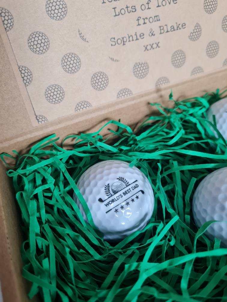 personalised golf balls, logo golf balls, father's day golf, golfer gift