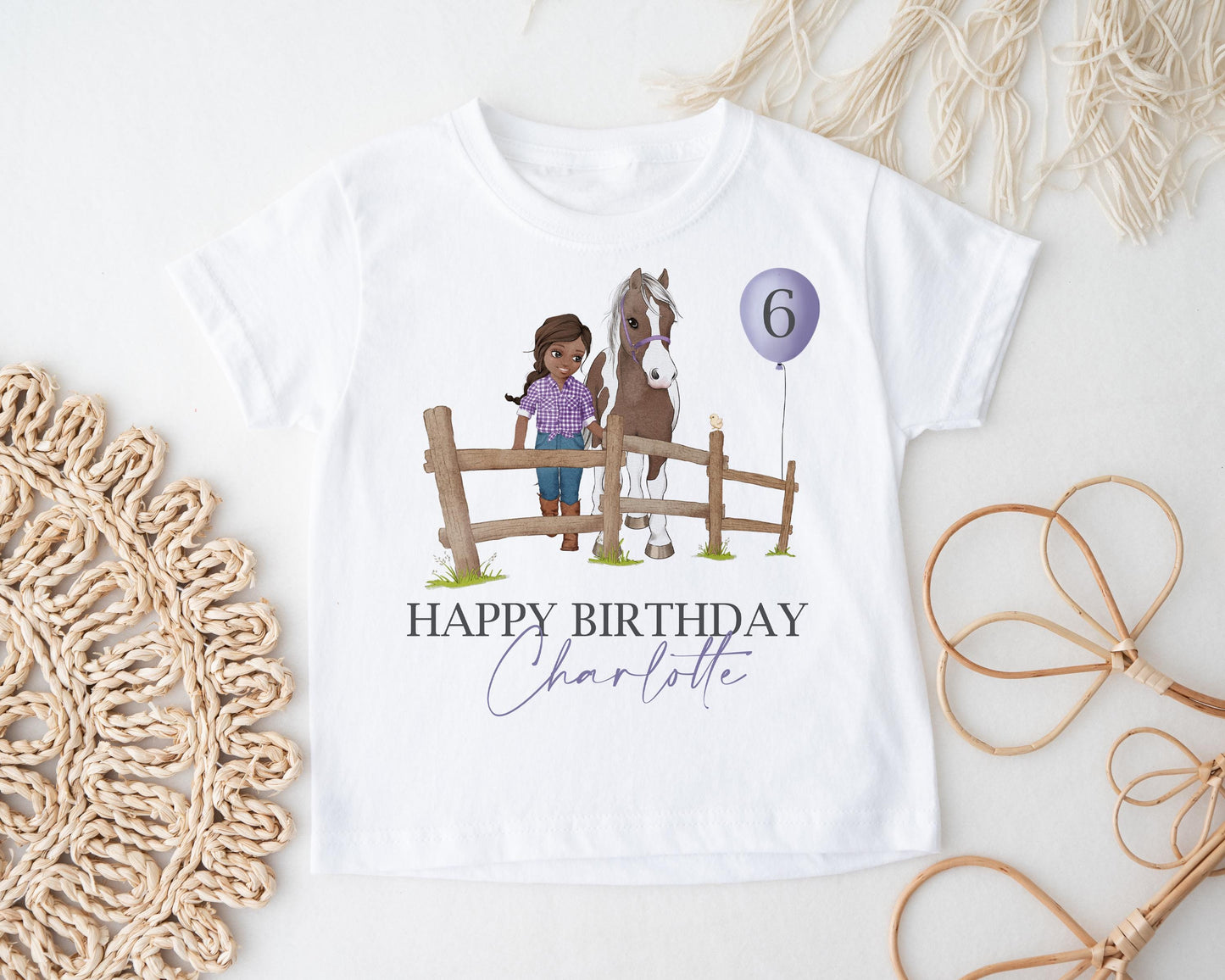 Personalized Horse Birthday T-Shirt, Girl's Birthday Shirt