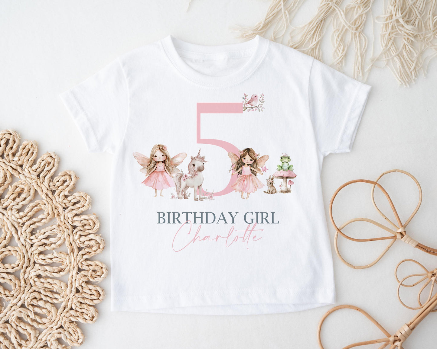 Fairy Birthday Girl T-Shirt, Personalized Kids Tee