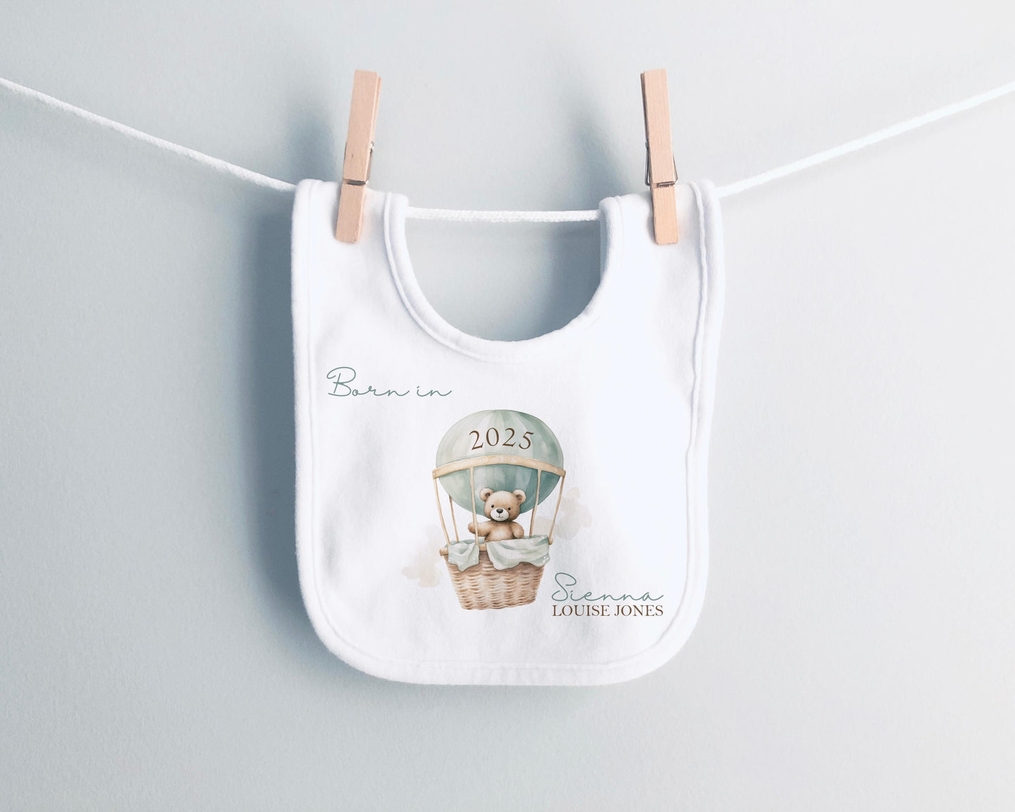 Personalised New Baby 2026 Vest, Bib Set