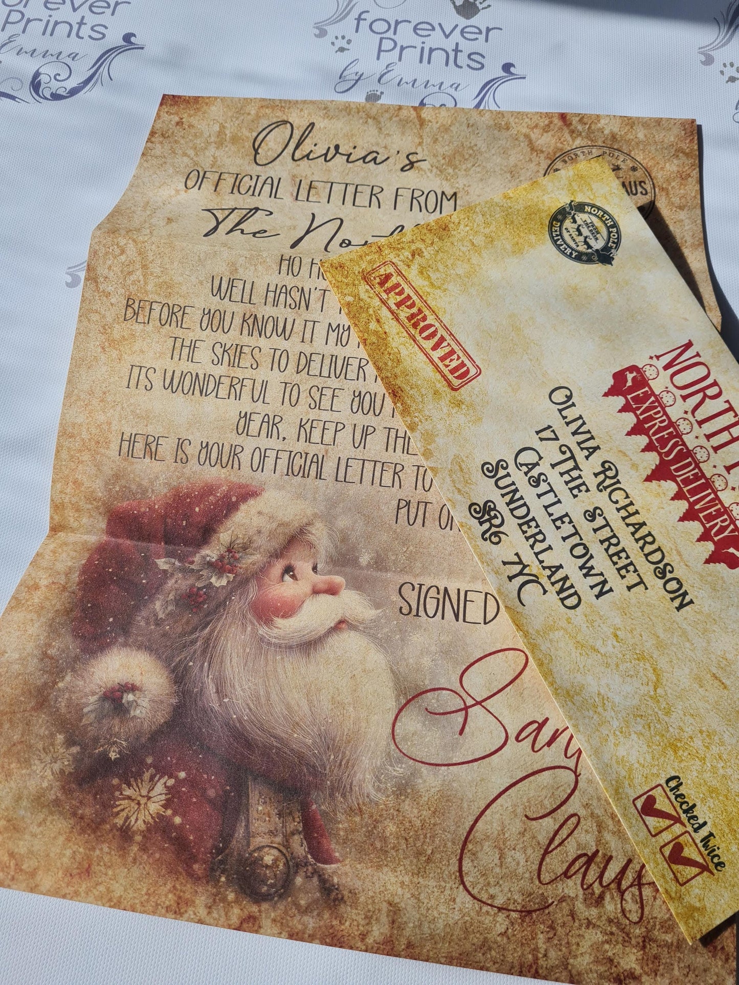 Personalized Letter from Santa, Vintage Paper