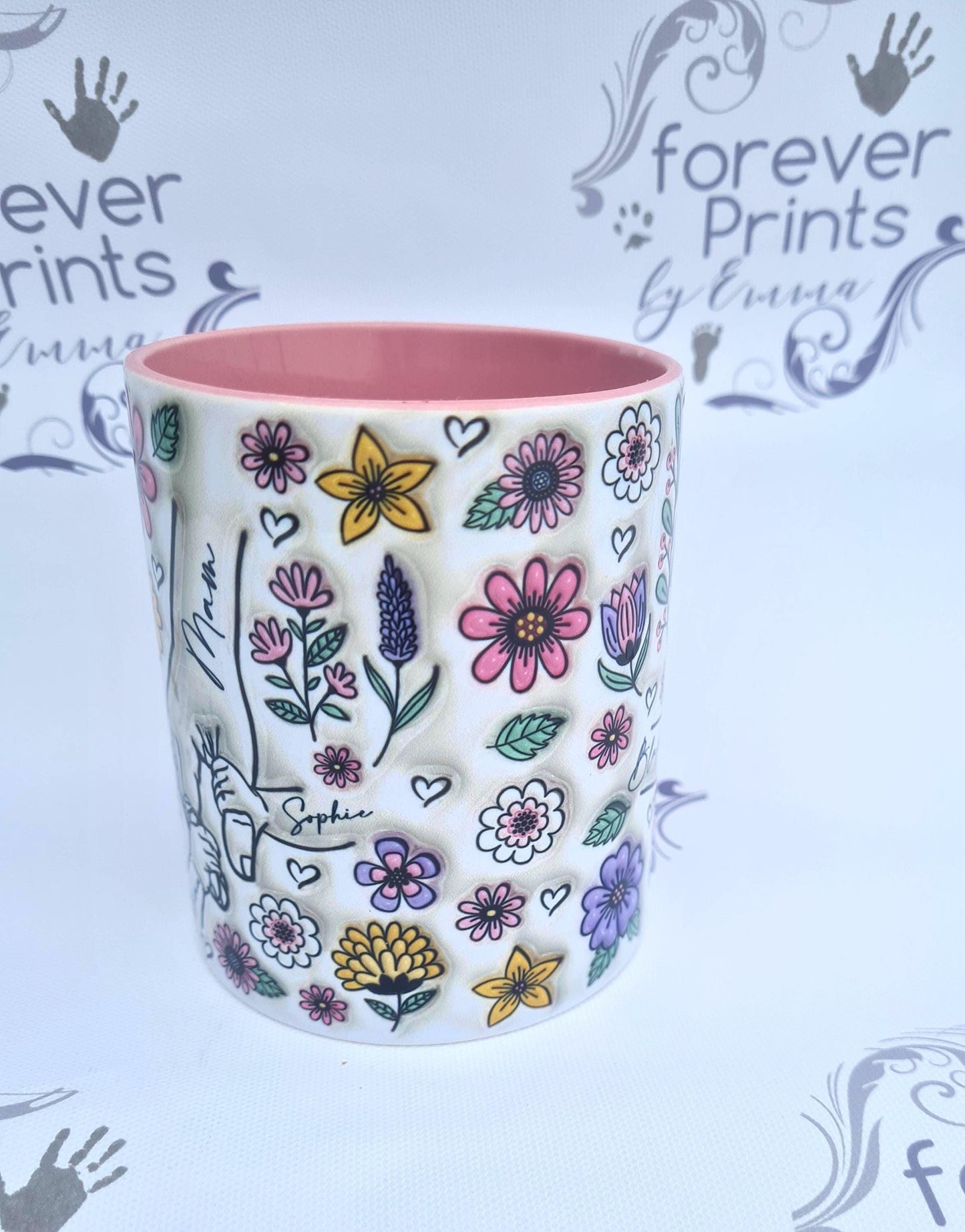 Mother's day 3d effect mug, mum and children cup, nanna and grandchildren gift