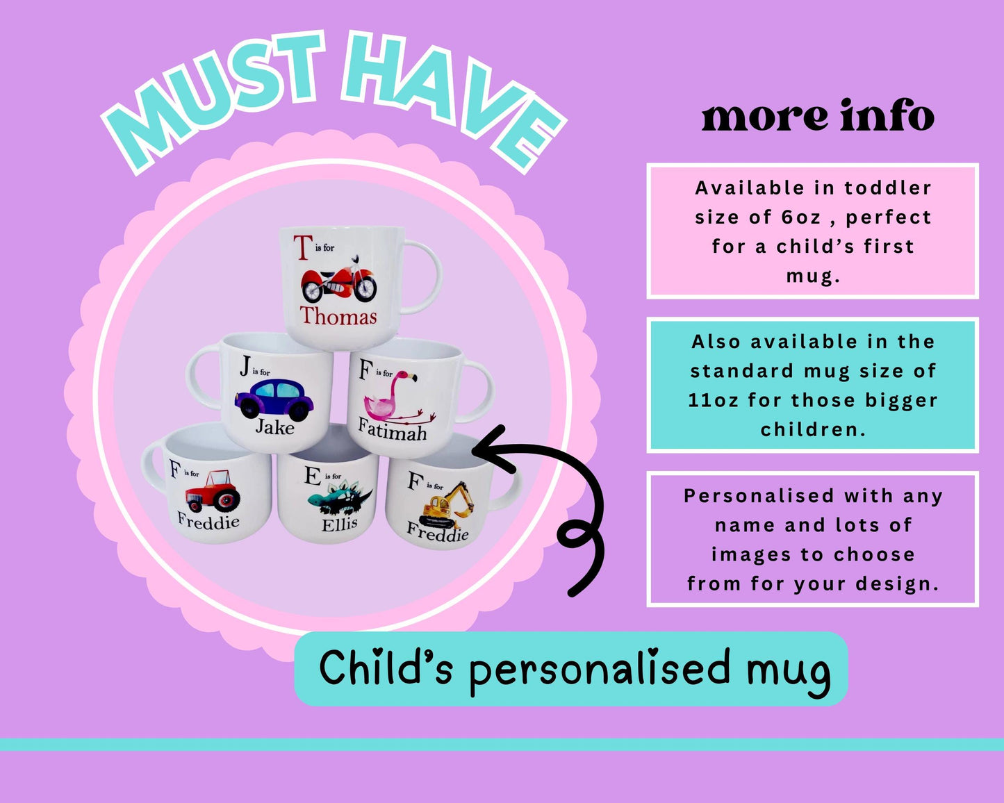 Personalized Easter Mug, Unbreakable Polymer Mug, Rabbit Initial