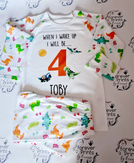 Children's Dinosaur birthday pyjamas