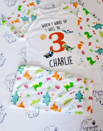 Children's Dinosaur birthday pyjamas