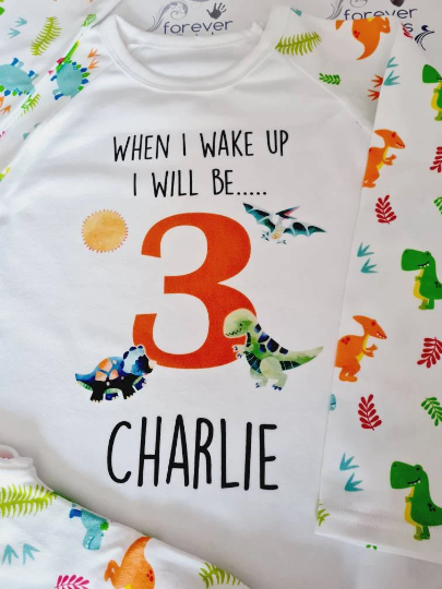 Children's Dinosaur birthday pyjamas