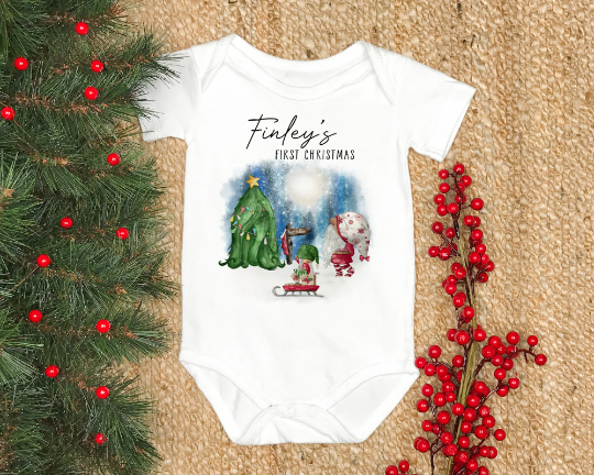 First Christmas baby vest
