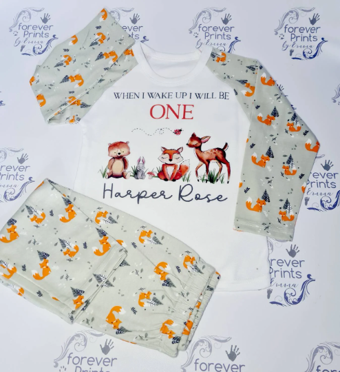 Children's Woodland birthday pyjamas