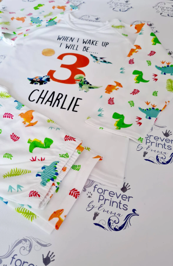 Children's Dinosaur birthday pyjamas