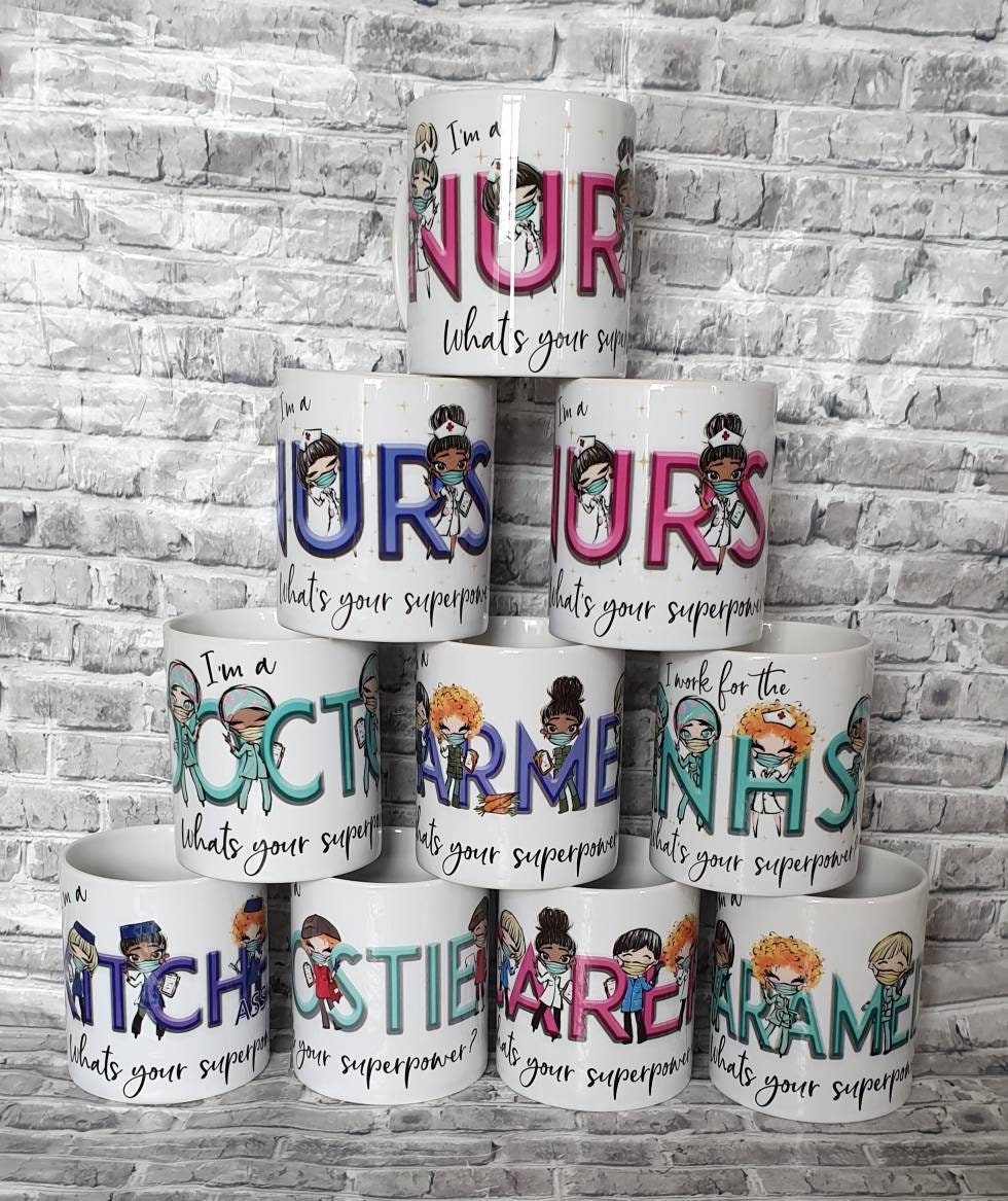 NHS mug, superpower mug, i work for the nhs what's your superpower