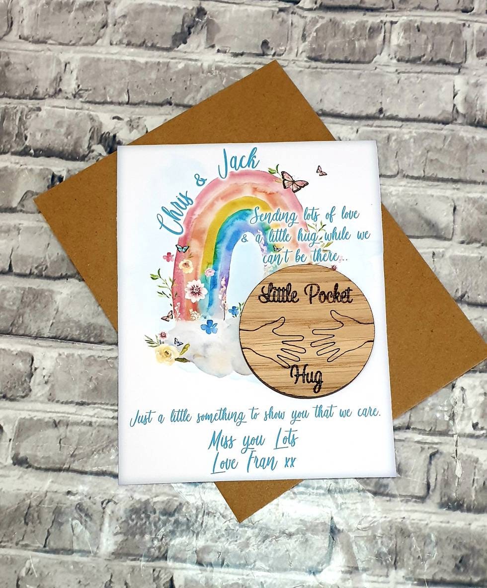 Personalised hug, pocket rainbow hug