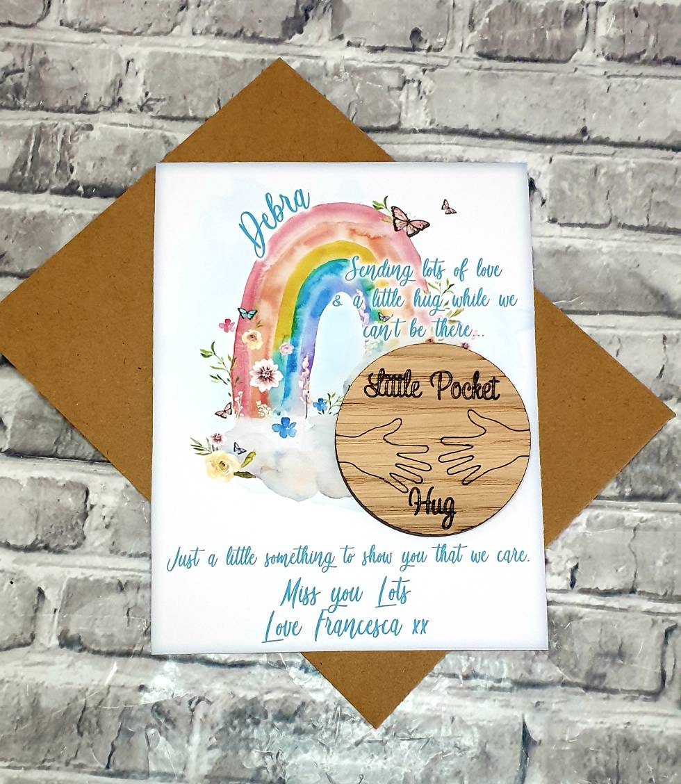 Personalised hug, pocket rainbow hug