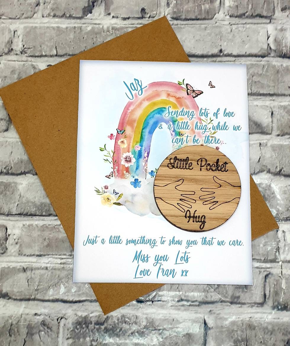 Personalised hug, pocket rainbow hug