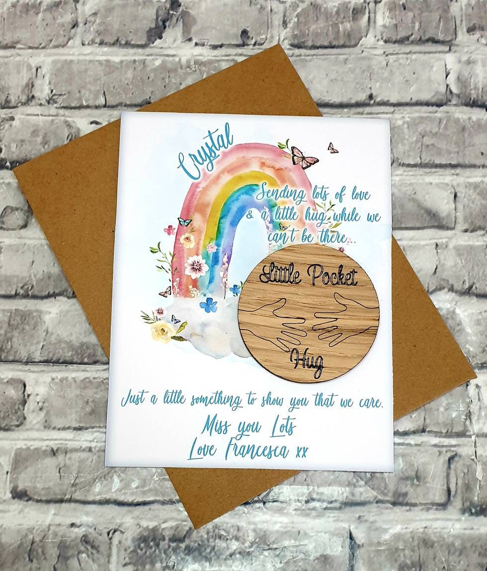 Personalised hug, pocket rainbow hug