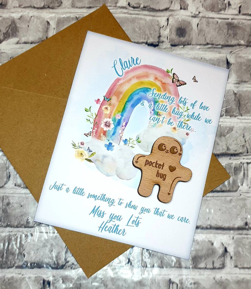 Personalised rainbow pocket hug
