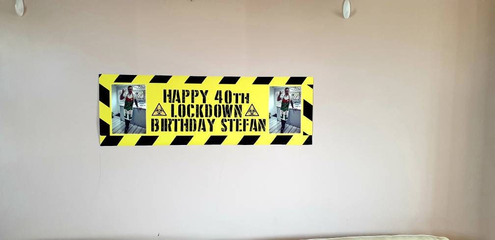 Birthday lockdown banner, birthday banner