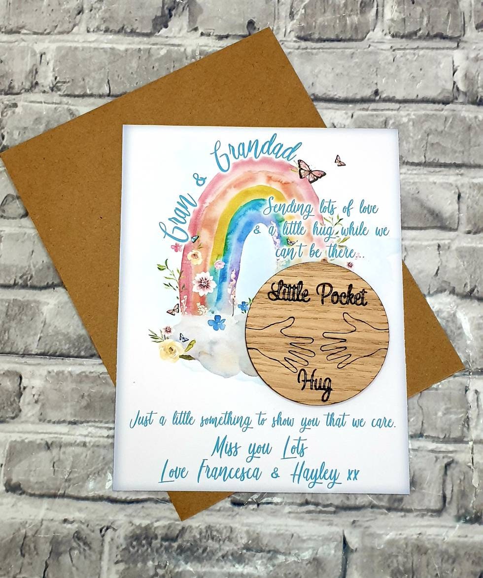 Personalised hug, pocket rainbow hug
