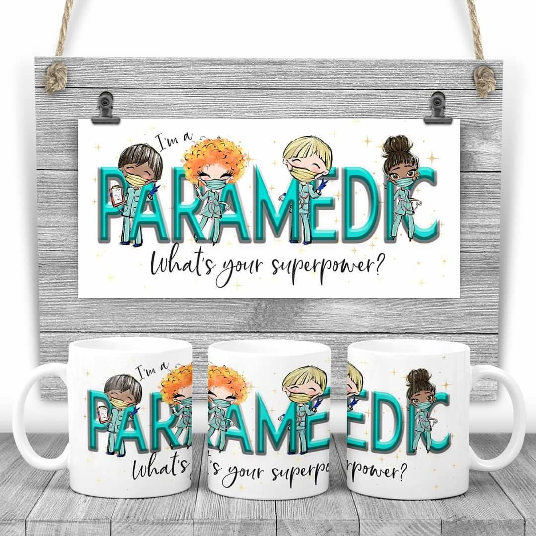 Paramedic superpower mug, paramedic mug, superhero mug