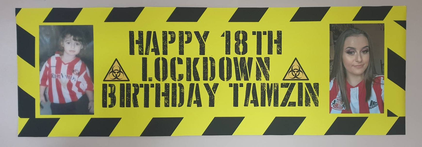 Birthday lockdown banner, birthday banner