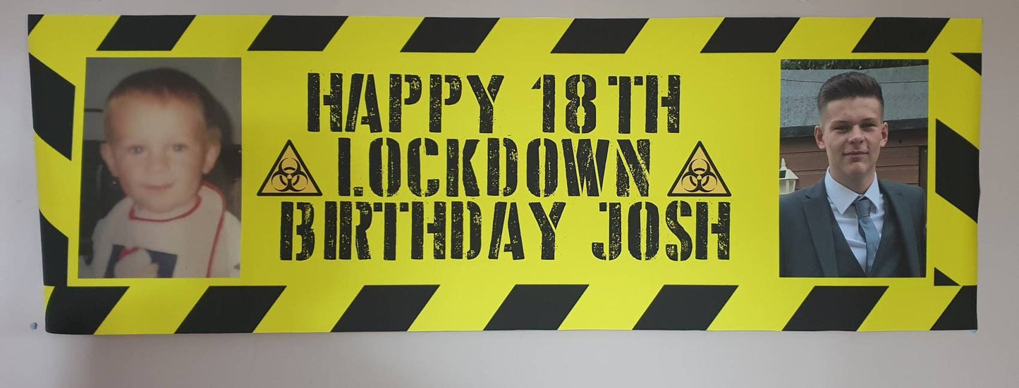 Birthday lockdown banner, birthday banner