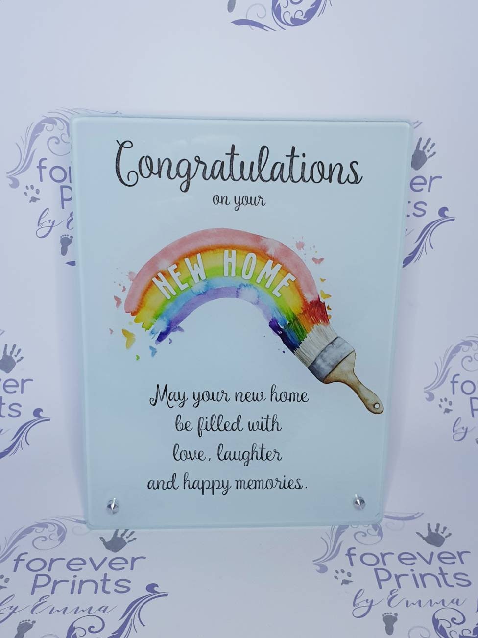 Printed freestanding glass new home frame gift