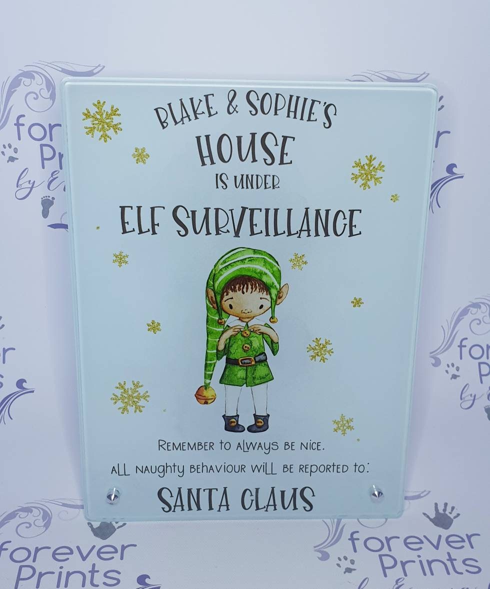 Printed freestanding glass elf surveillance frame