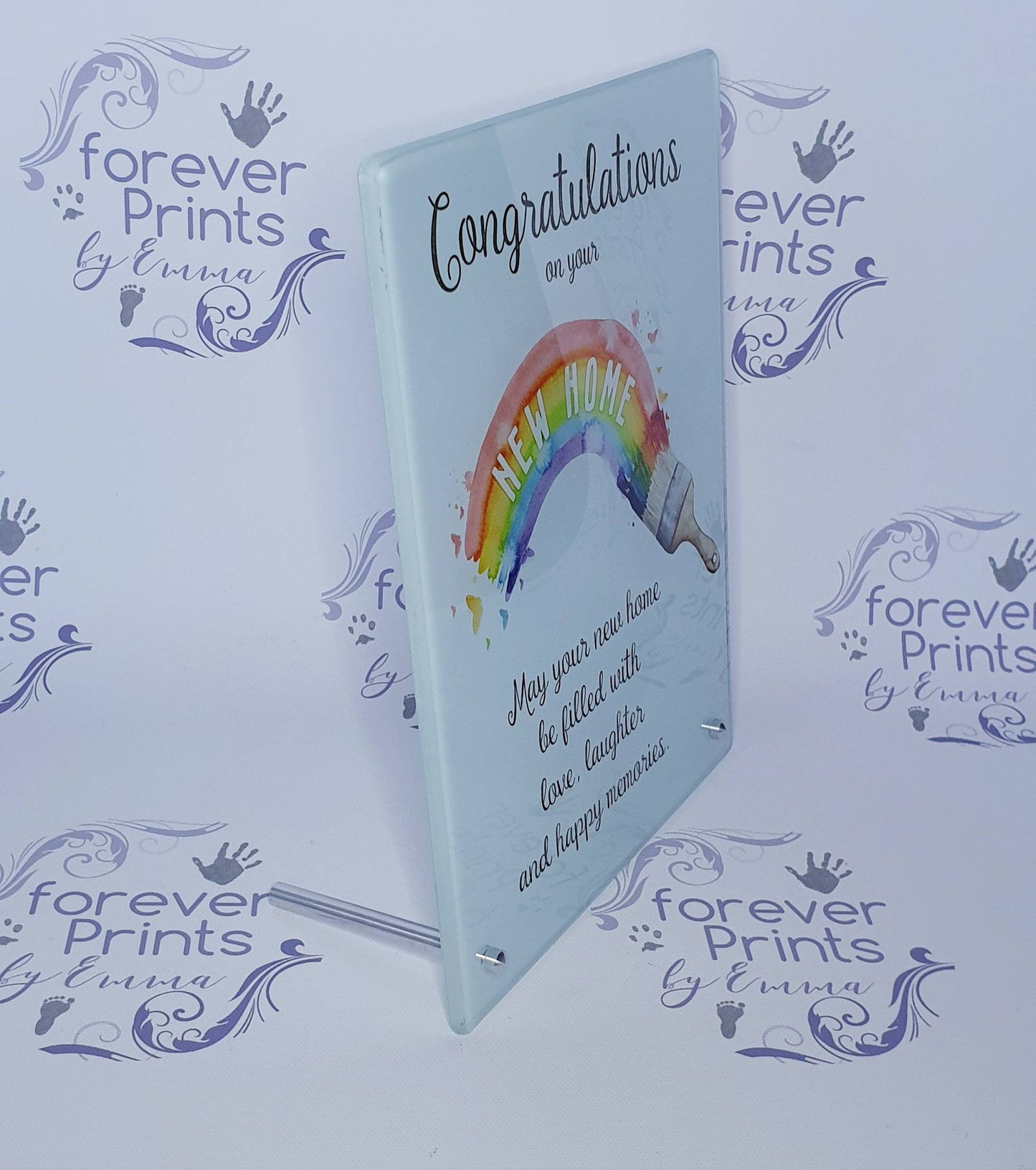 Printed freestanding glass new home frame gift