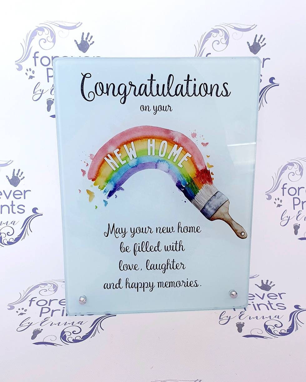 Printed freestanding glass new home frame gift