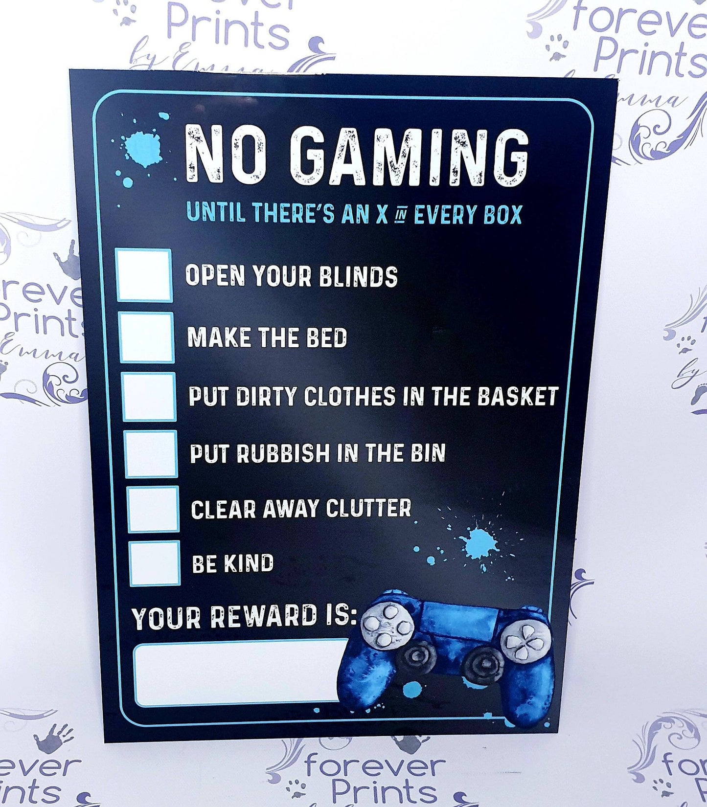 Gaming chore board - x in every box - playstation