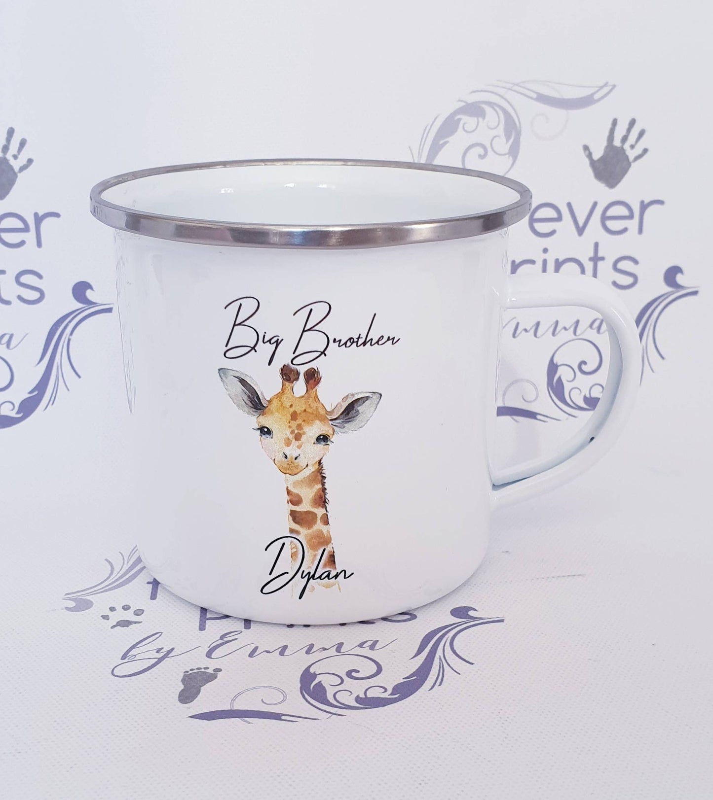 Enamel mug, personalised children's mug