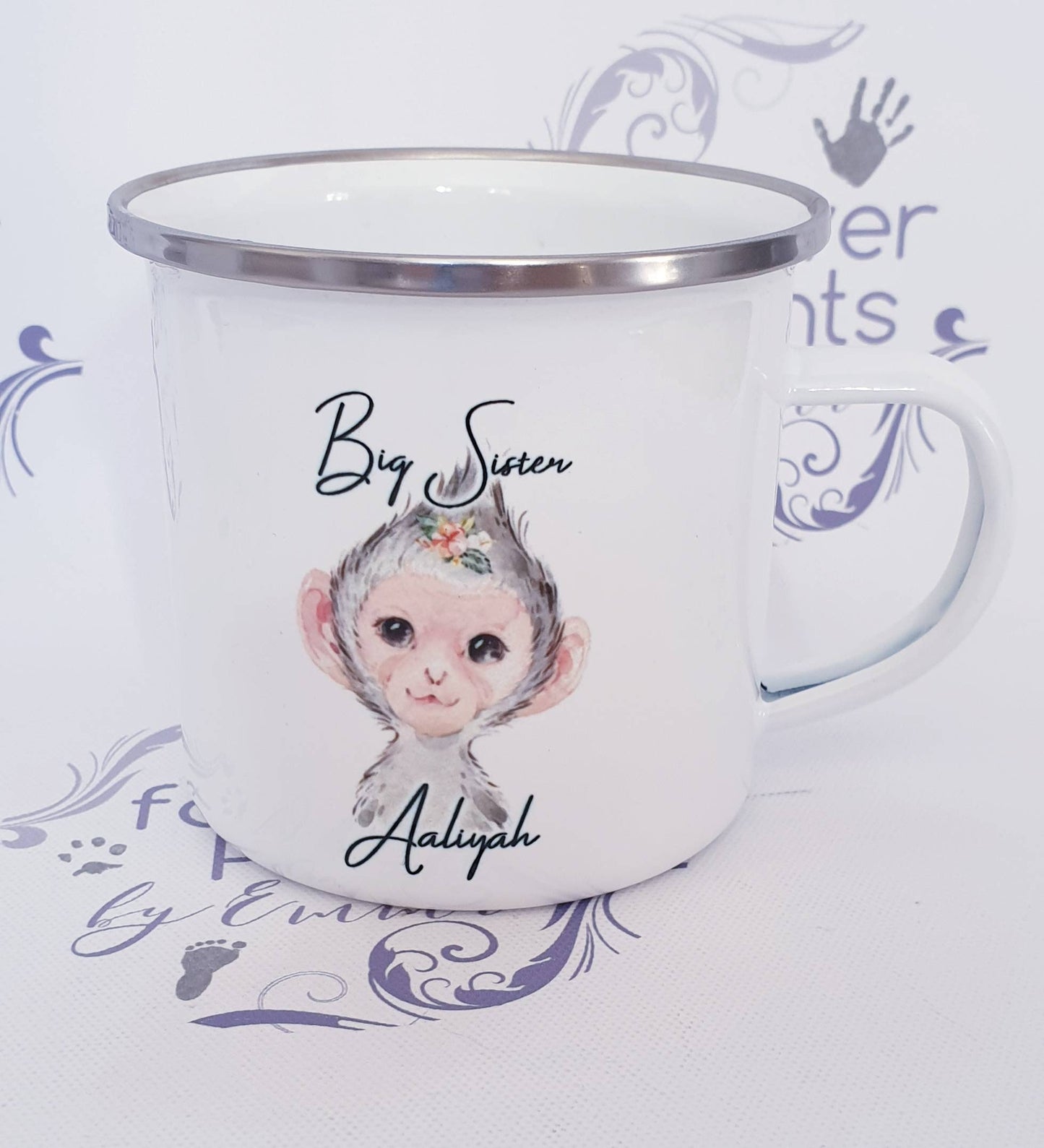 Enamel mug, personalised children's mug