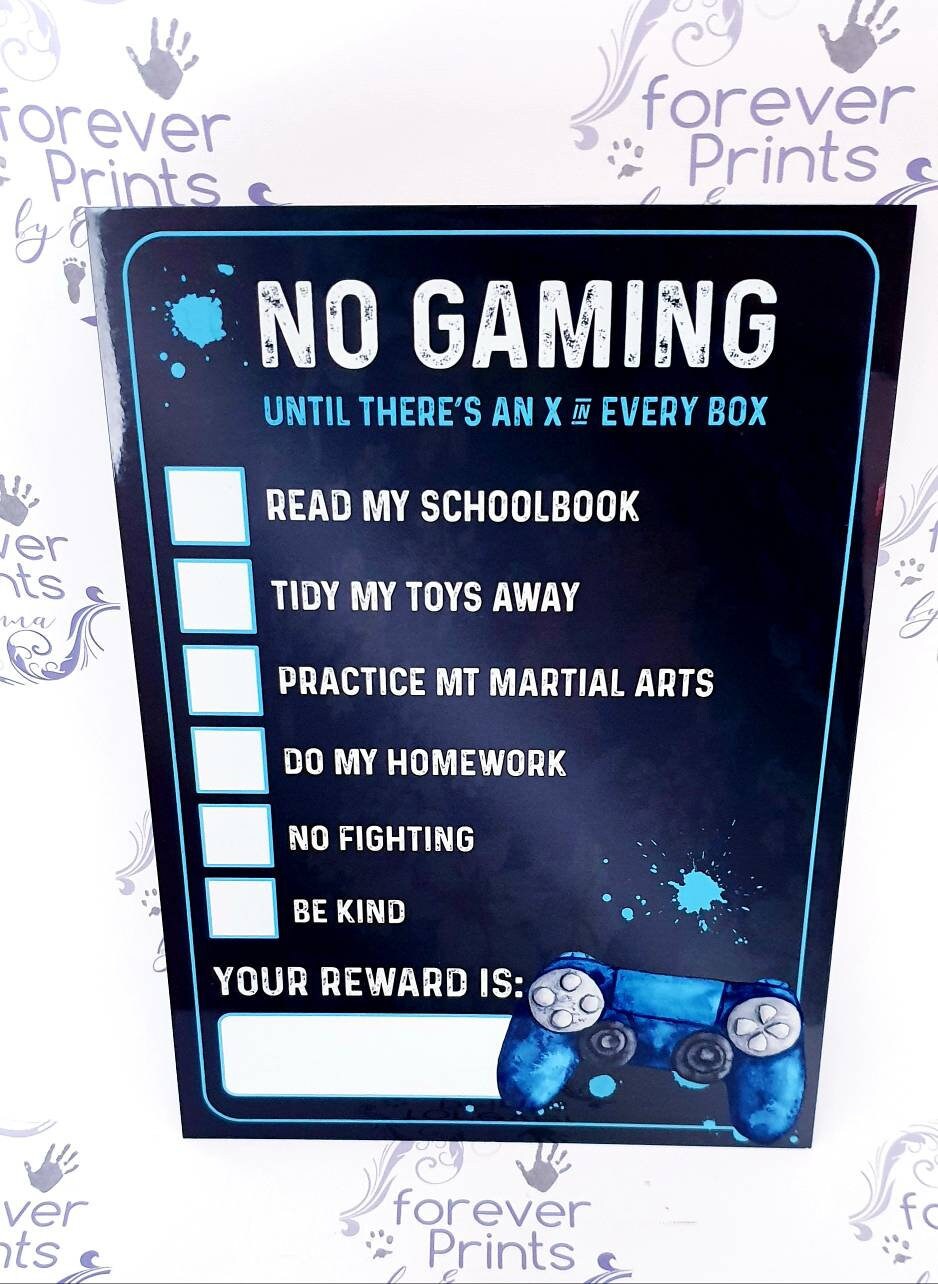 Gaming chore board - x in every box - playstation
