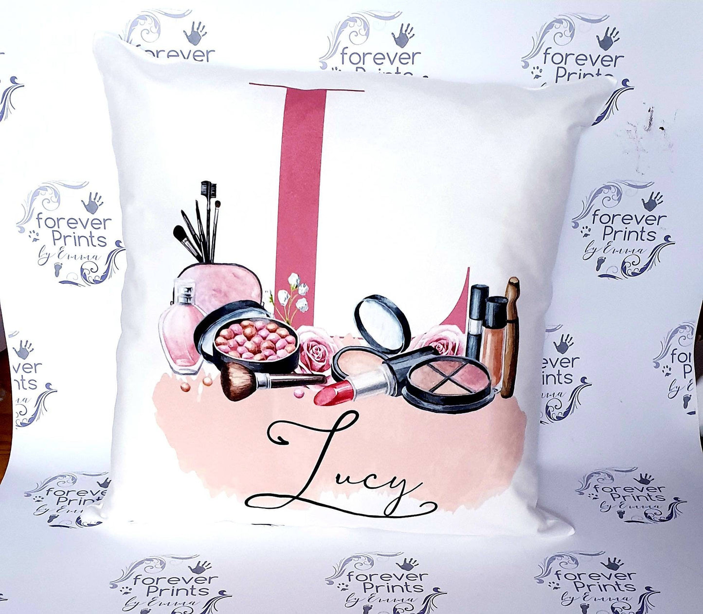 Personalised makeup pillow, makeup gift, girls pillow