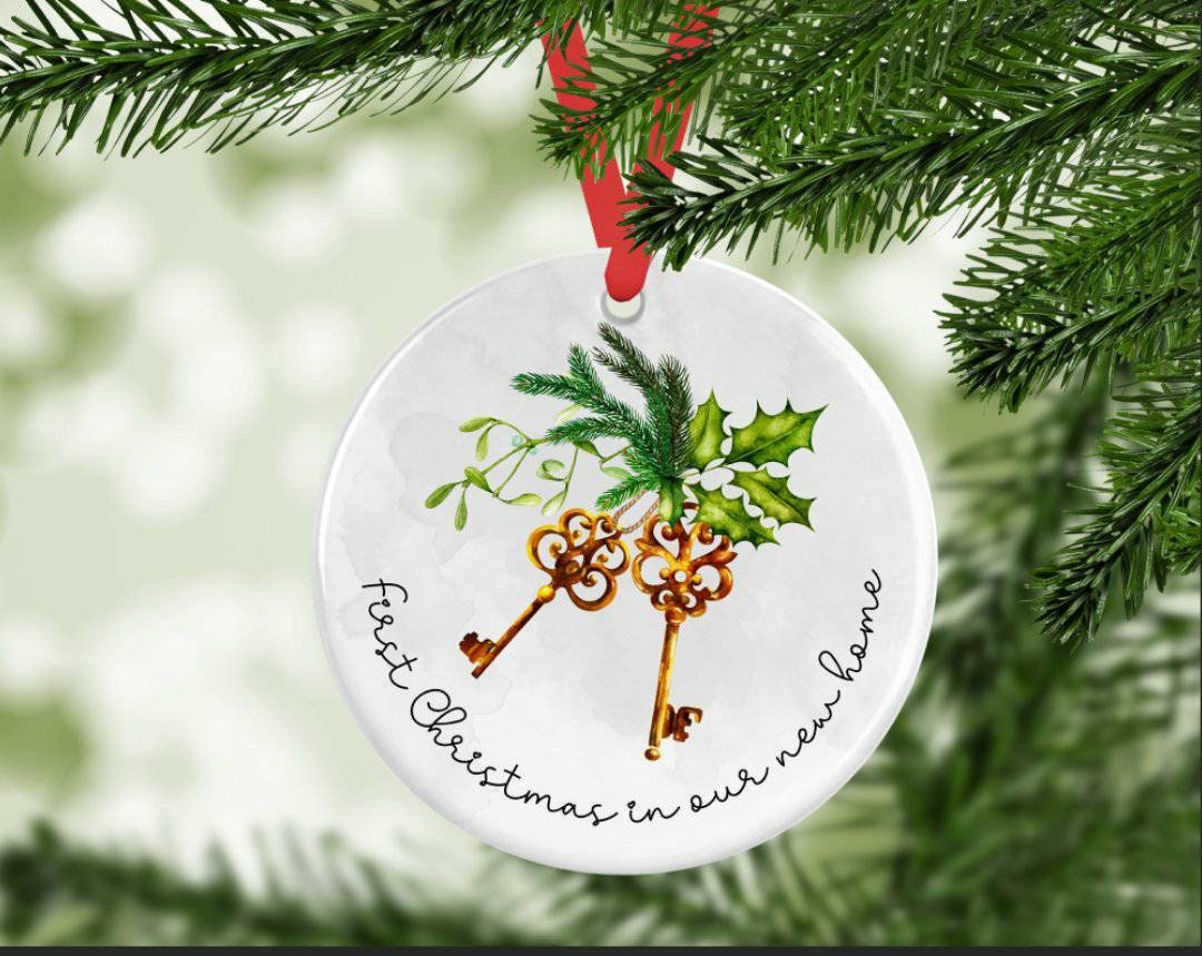 ceramic Christmas decoration - Christmas tree decoration - first Christmas in our new home
