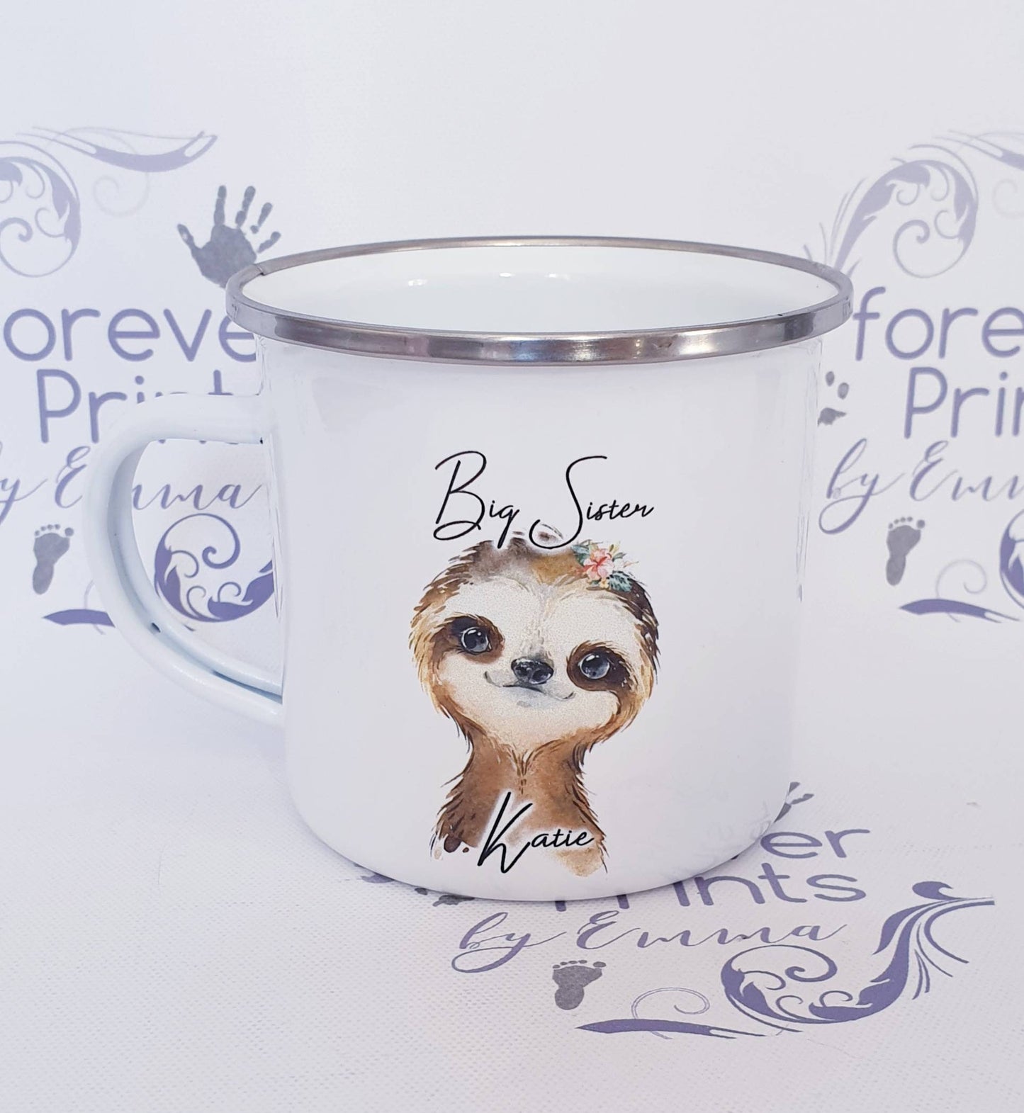 Enamel mug, personalised children's mug