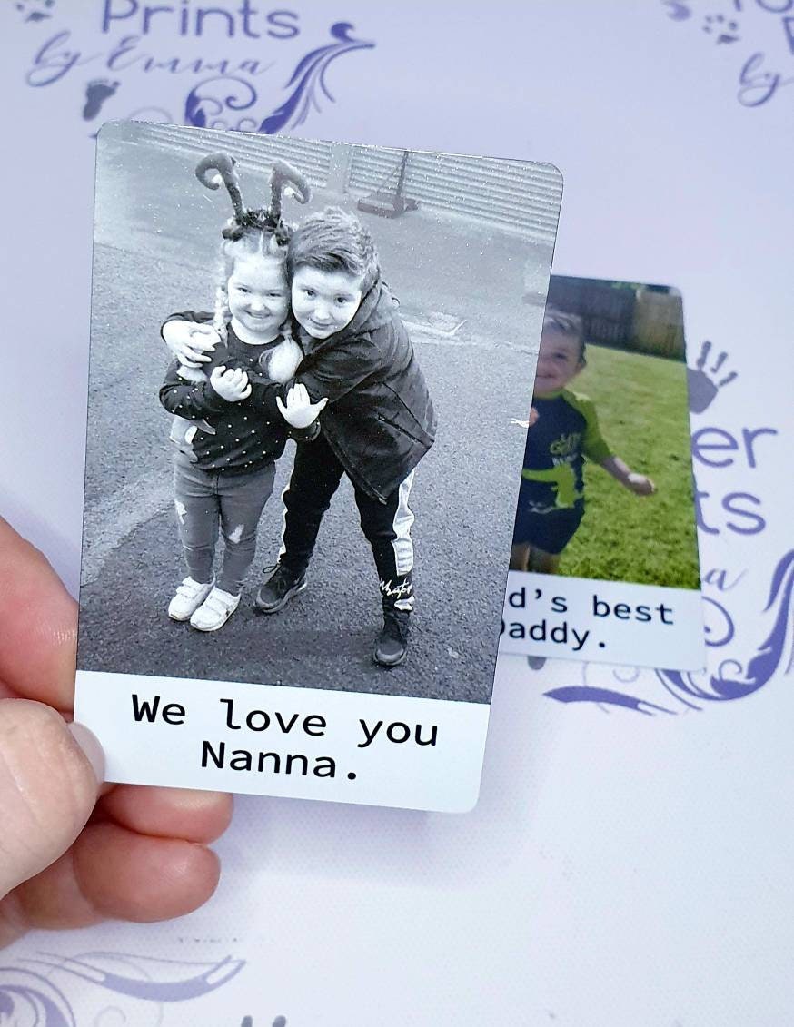 Father,s day gift, Photo wallet card, personalised printed wallet card.