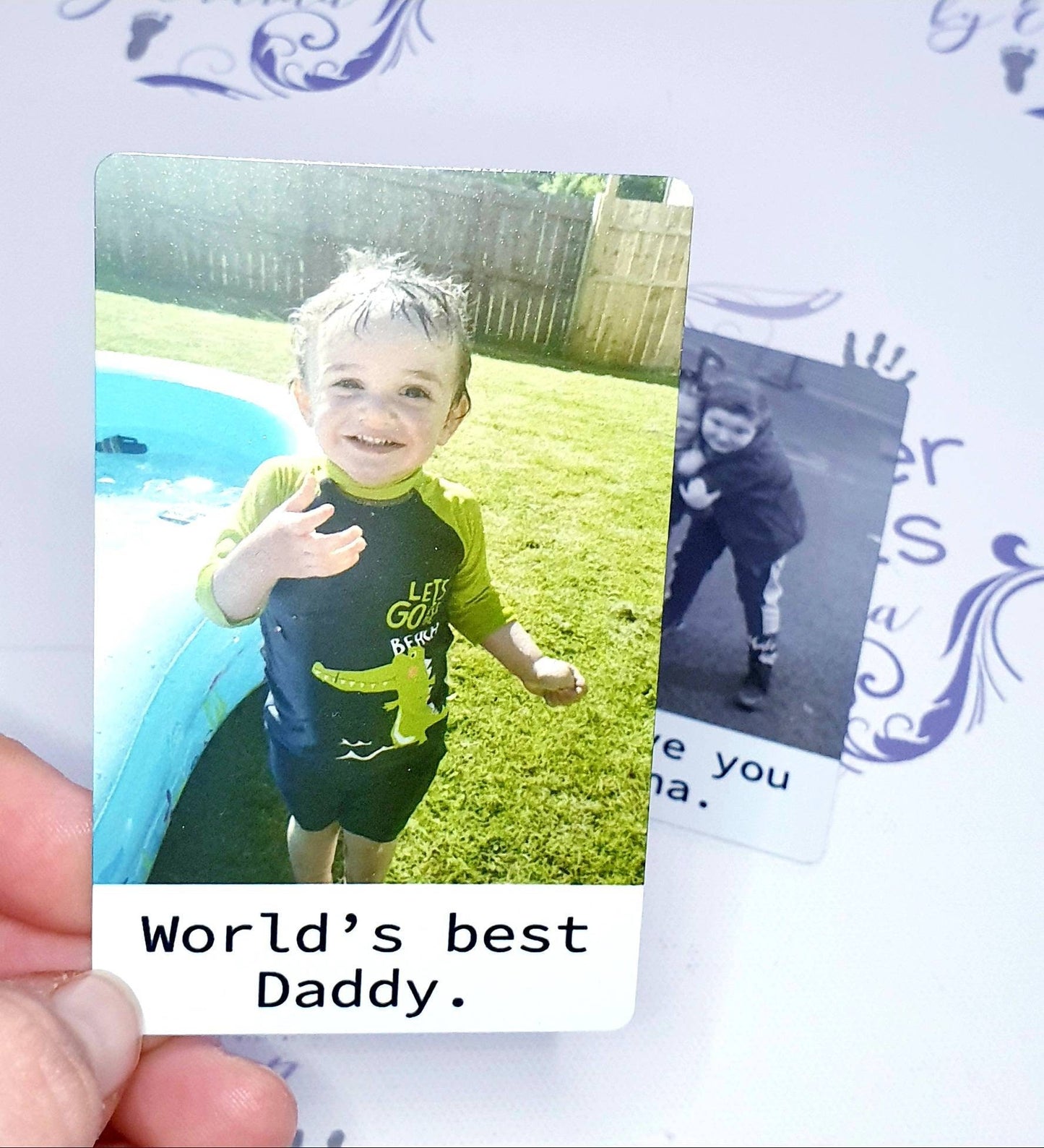 Father,s day gift, Photo wallet card, personalised printed wallet card.