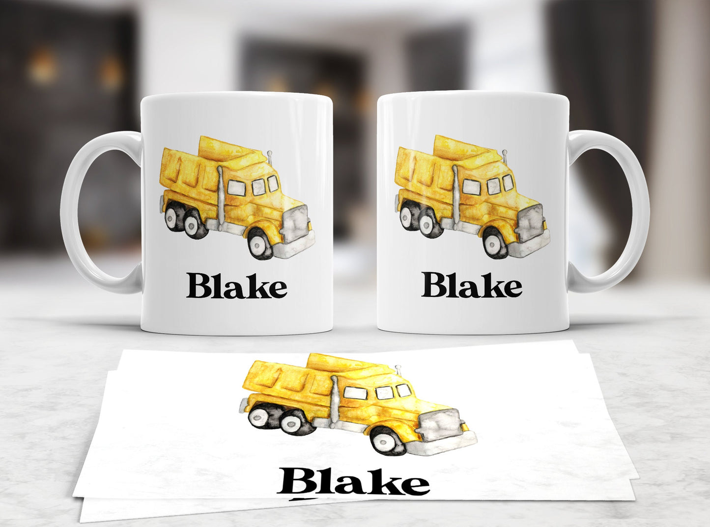 children's digger mug, children's polymer(plastic) or ceramic construction mug