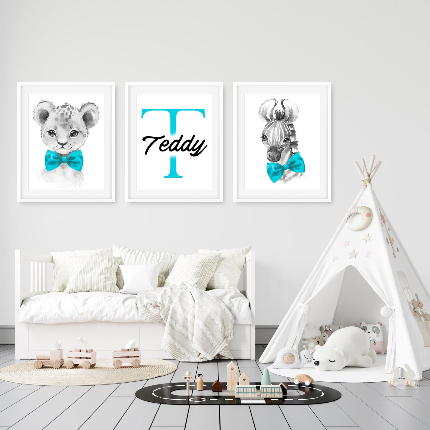 Jungle Animals Nursery Decor - boys Safari Nursery Prints - Nursery Set - Baby Wall Art - Nursery Decor - Elephant Giraffe Zebra