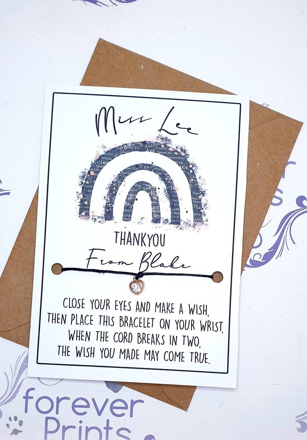 Teacher Wish bracelet, teacher gift