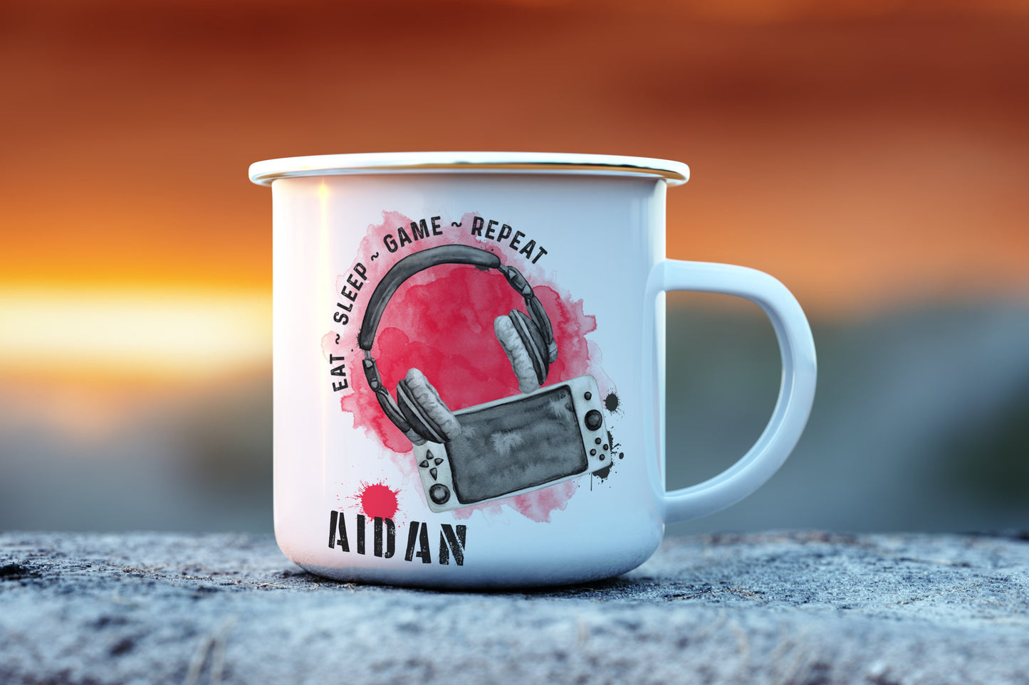 gamer mug, enamel gamer cup, gamer gift