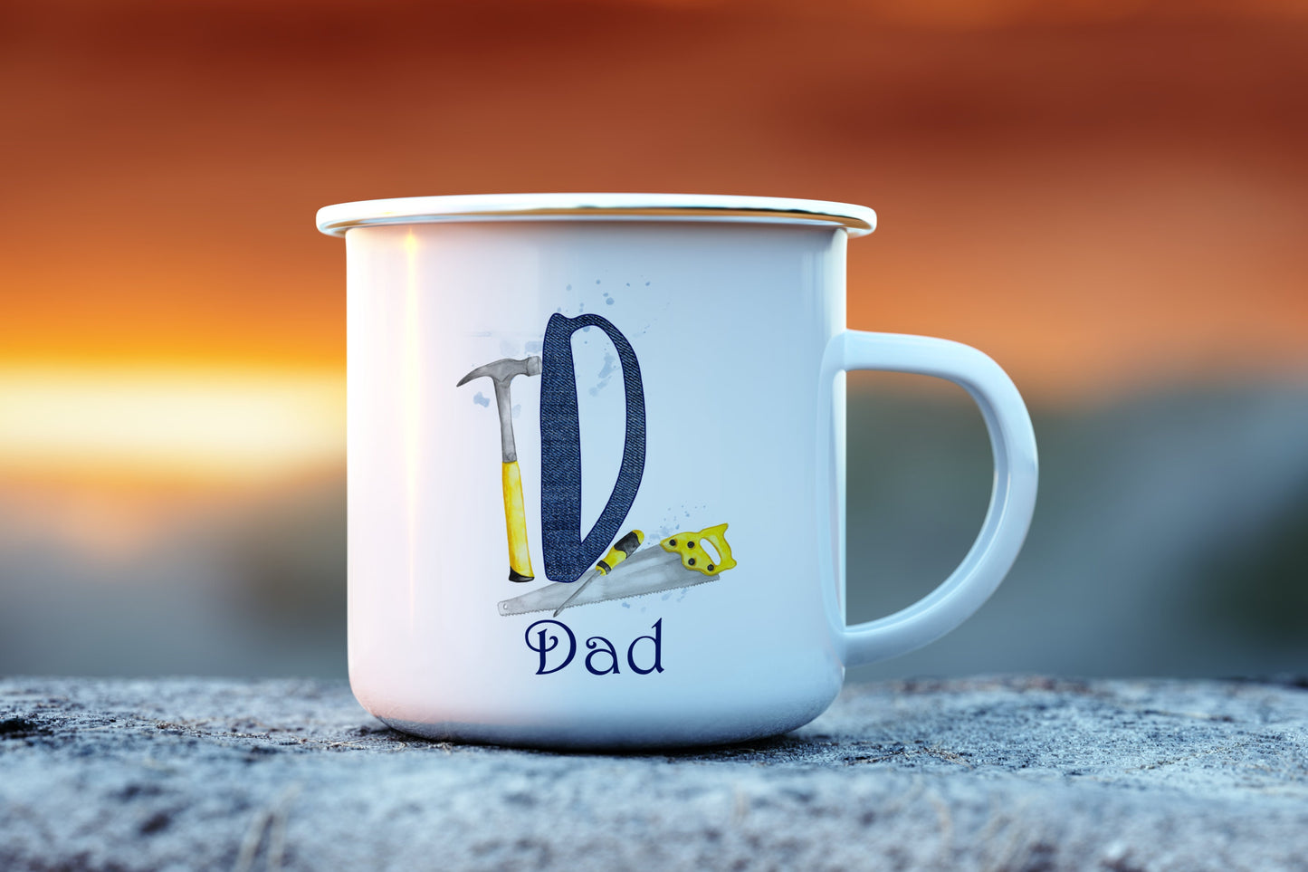 DIY personalised mug | DIY enamel mug | grandad cup | tool gift | birthday gift | enamel mug