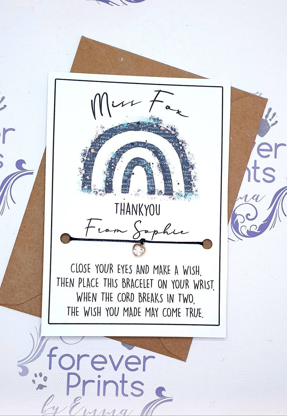 Teacher Wish bracelet, teacher gift