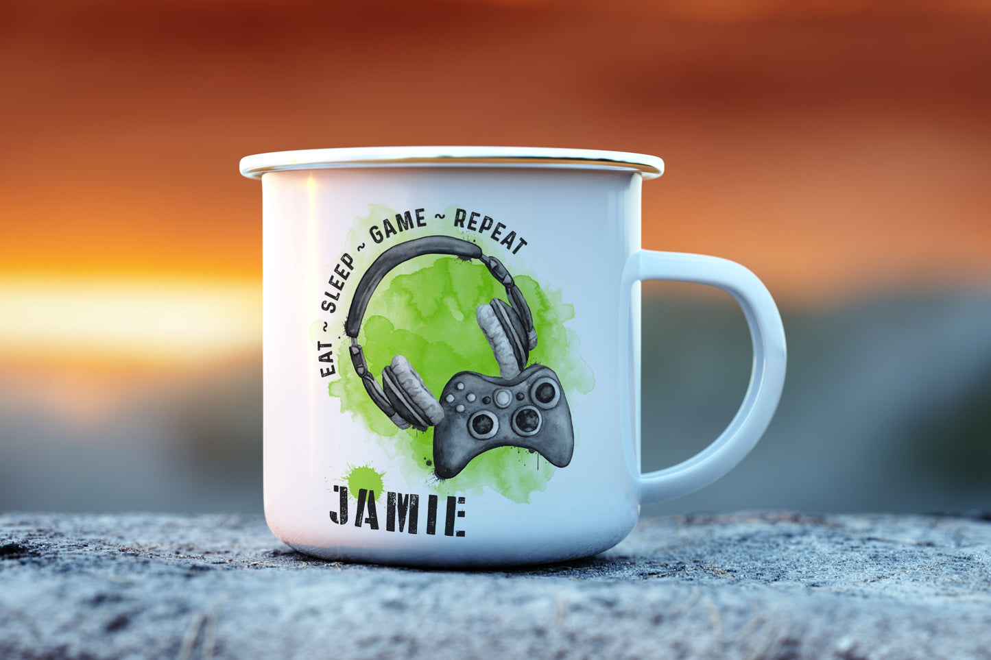gamer mug, enamel gamer cup, gamer gift