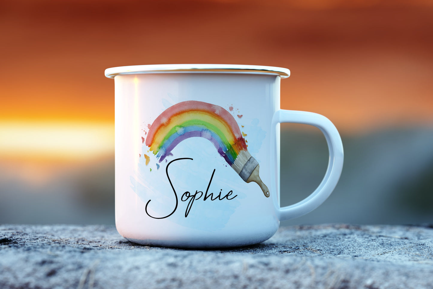 rainbow mug | children's mug | kid's cup | everybody is different gift | children's birthday gift | enamel mug