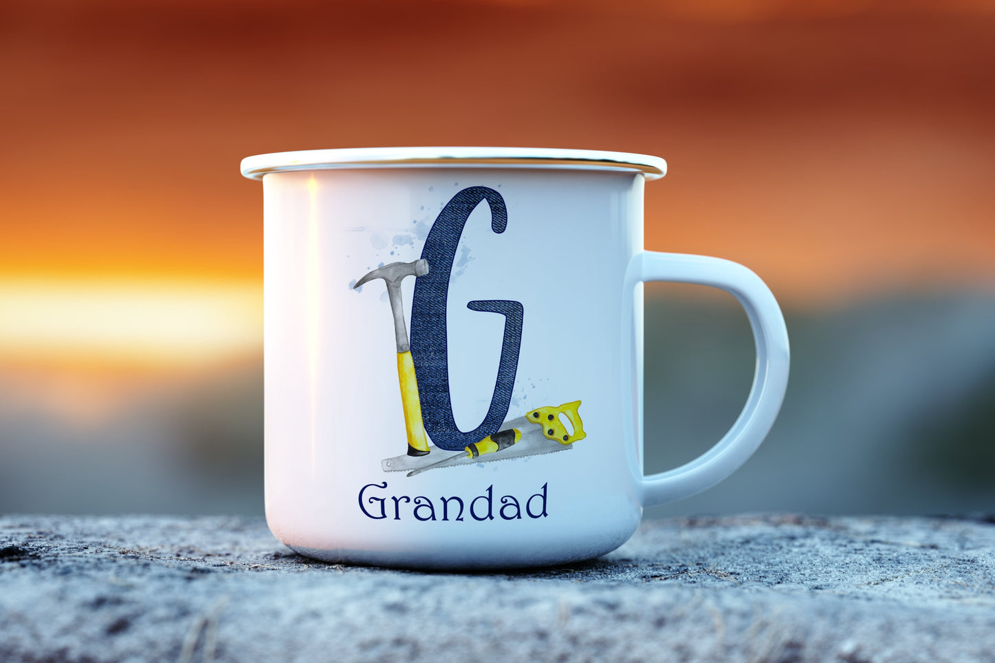 DIY personalised mug | DIY enamel mug | grandad cup | tool gift | birthday gift | enamel mug