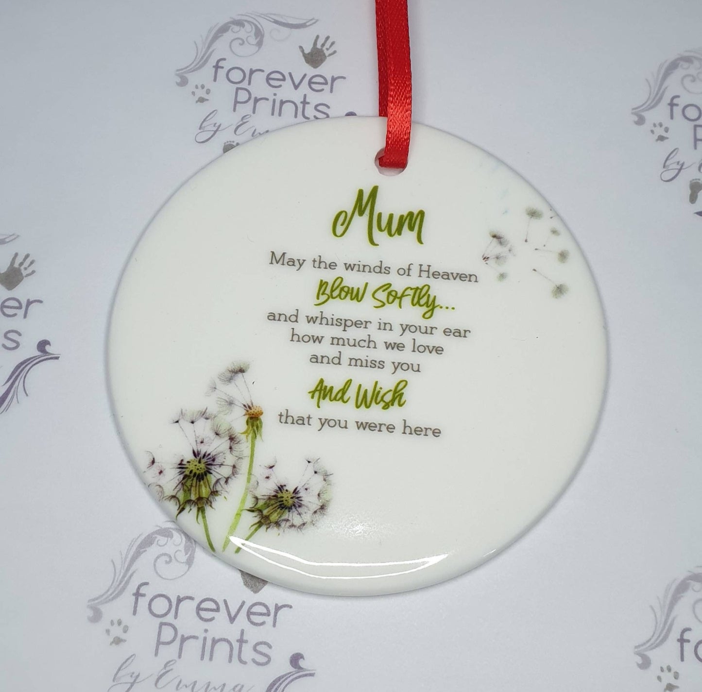 Personalised ceramic Christmas decoration - Christmas tree decoration - remembrance bauble