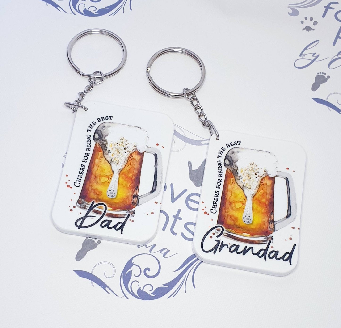 Father's day gift, dad keyring, grandad keyring, stepdad keyring, beer gift for him
