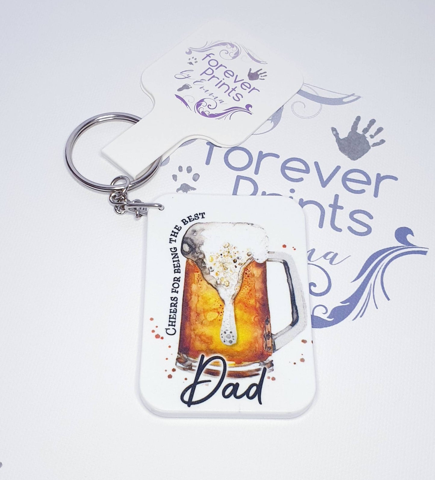 Father's day gift, dad keyring, grandad keyring, stepdad keyring, beer gift for him